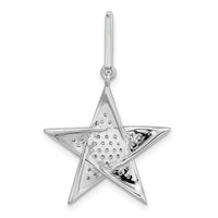 14k White Gold Polished Diamond Star Pendant-PM8110-023-WA