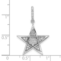 14k White Gold Polished Diamond Star Pendant-PM8110-023-WA
