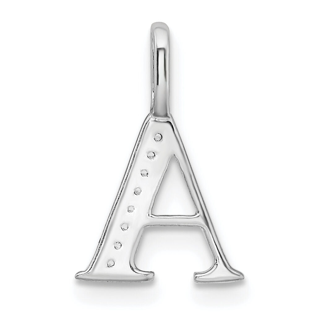 14K White Gold Diamond Letter A Initial Pendant-PM8365A-002-WA