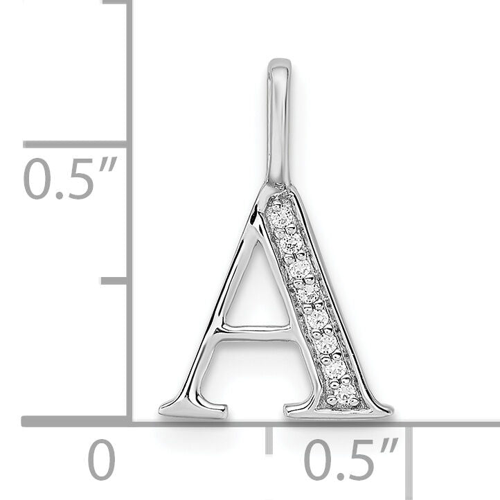 14K White Gold Diamond Letter A Initial Pendant-PM8365A-002-WA