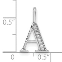 14K White Gold Diamond Letter A Initial Pendant-PM8365A-002-WA