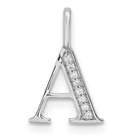 14K White Gold Diamond Letter A Initial Pendant-PM8365A-002-WA