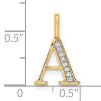 14K Diamond Letter A Initial Pendant-PM8365A-002-YA