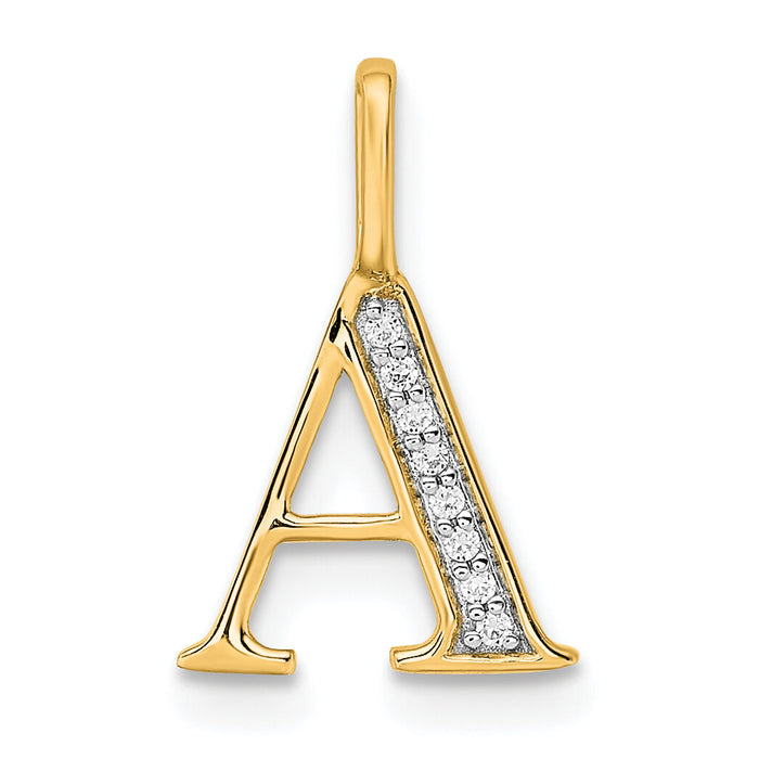 14K Diamond Letter A Initial Pendant-PM8365A-002-YA