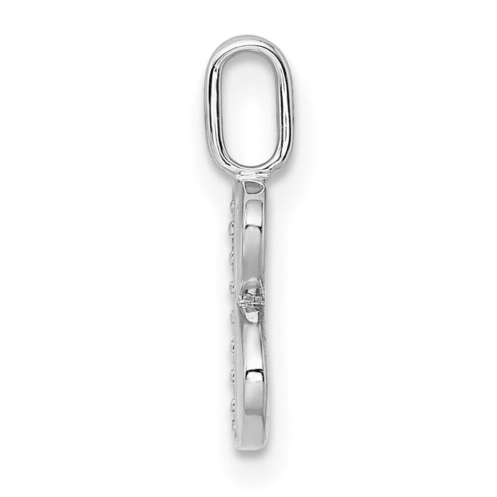 14K White Gold Diamond Letter B Initial Pendant-PM8365B-002-WA