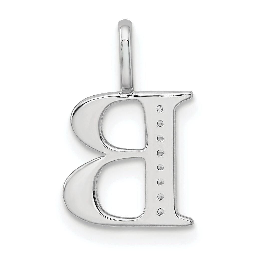 14K White Gold Diamond Letter B Initial Pendant-PM8365B-002-WA