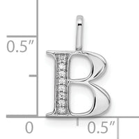 14K White Gold Diamond Letter B Initial Pendant-PM8365B-002-WA