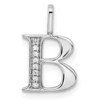14K White Gold Diamond Letter B Initial Pendant-PM8365B-002-WA
