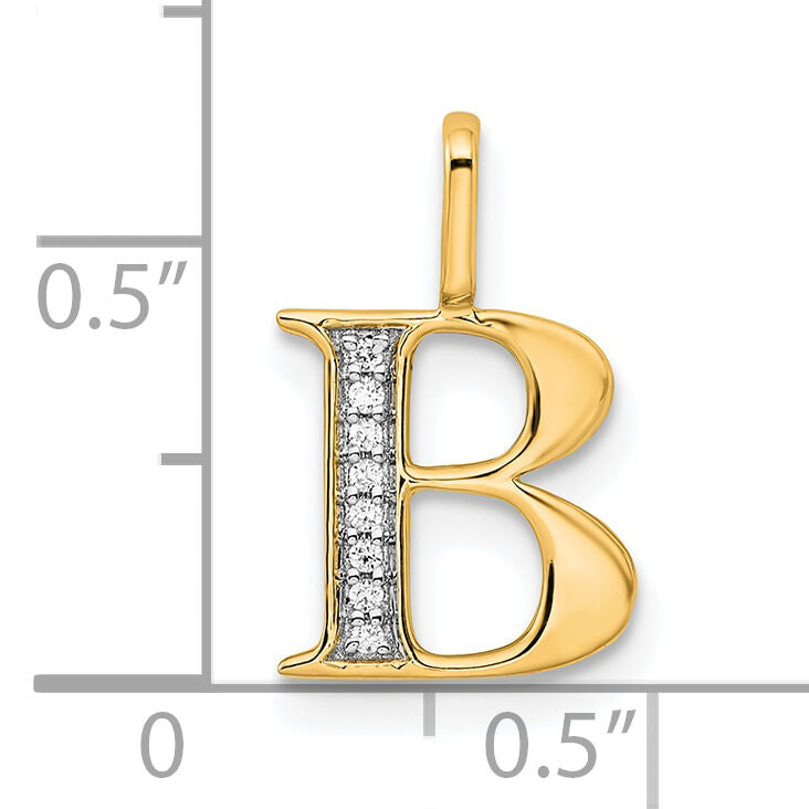 14k Diamond Letter B Initial Pendant-PM8365B-002-YA