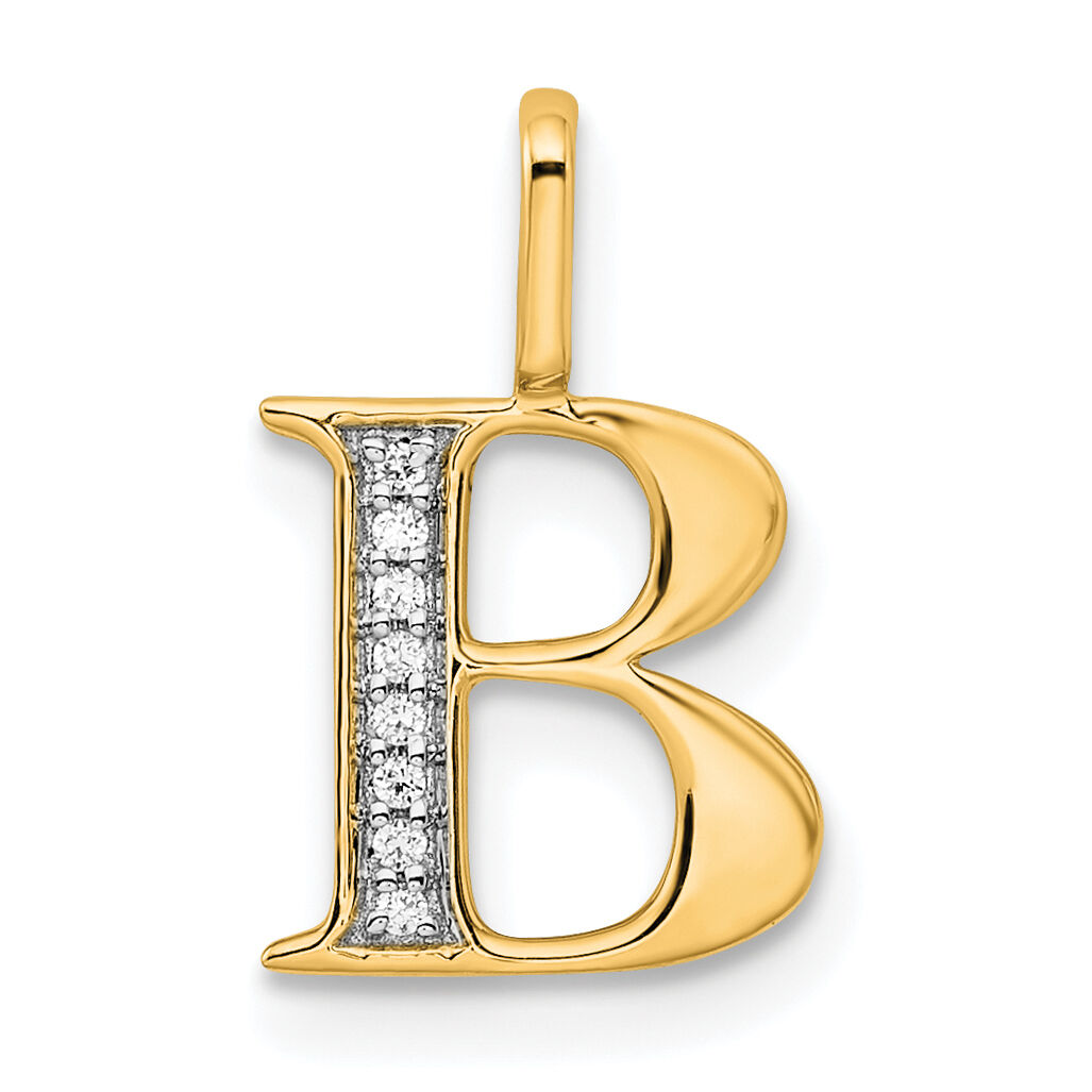 14k Diamond Letter B Initial Pendant-PM8365B-002-YA