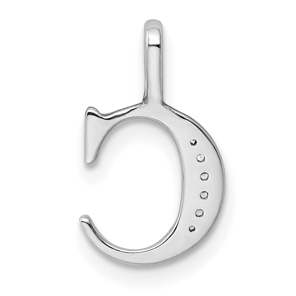 14K White Gold Diamond Letter C Initial Pendant-PM8365C-002-WA
