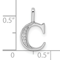 14K White Gold Diamond Letter C Initial Pendant-PM8365C-002-WA