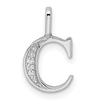 14K White Gold Diamond Letter C Initial Pendant-PM8365C-002-WA