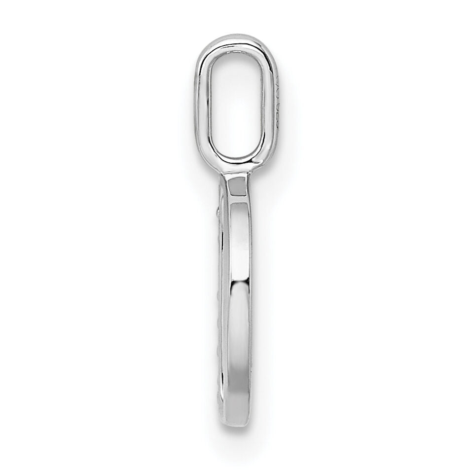 14K White Gold Diamond Letter D Initial Pendant-PM8365D-003-WA