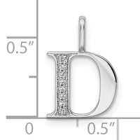 14K White Gold Diamond Letter D Initial Pendant-PM8365D-003-WA