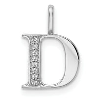14K White Gold Diamond Letter D Initial Pendant-PM8365D-003-WA