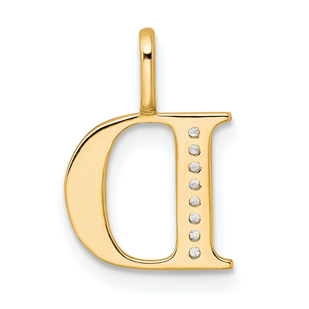 14K Diamond Letter D Initial Pendant-PM8365D-003-YA