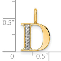 14K Diamond Letter D Initial Pendant-PM8365D-003-YA