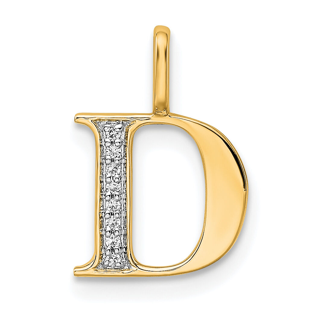 14K Diamond Letter D Initial Pendant-PM8365D-003-YA