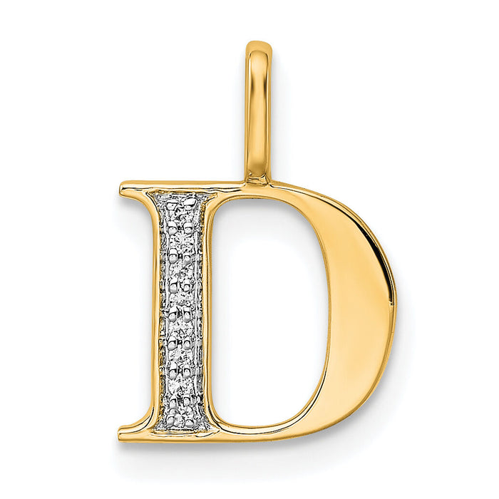 14K Diamond Letter D Initial Pendant-PM8365D-003-YA