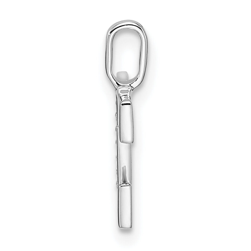 14K White Gold Diamond Letter E Initial Pendant-PM8365E-003-WA