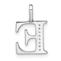 14K White Gold Diamond Letter E Initial Pendant-PM8365E-003-WA