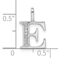 14K White Gold Diamond Letter E Initial Pendant-PM8365E-003-WA