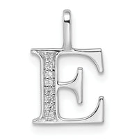 14K White Gold Diamond Letter E Initial Pendant-PM8365E-003-WA