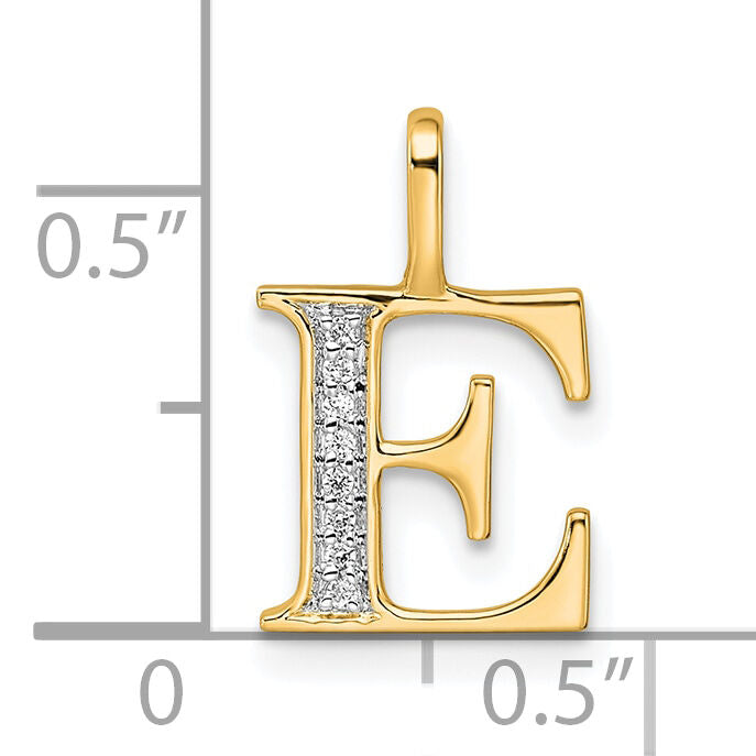 14k Diamond Letter E Initial Pendant-PM8365E-003-YA