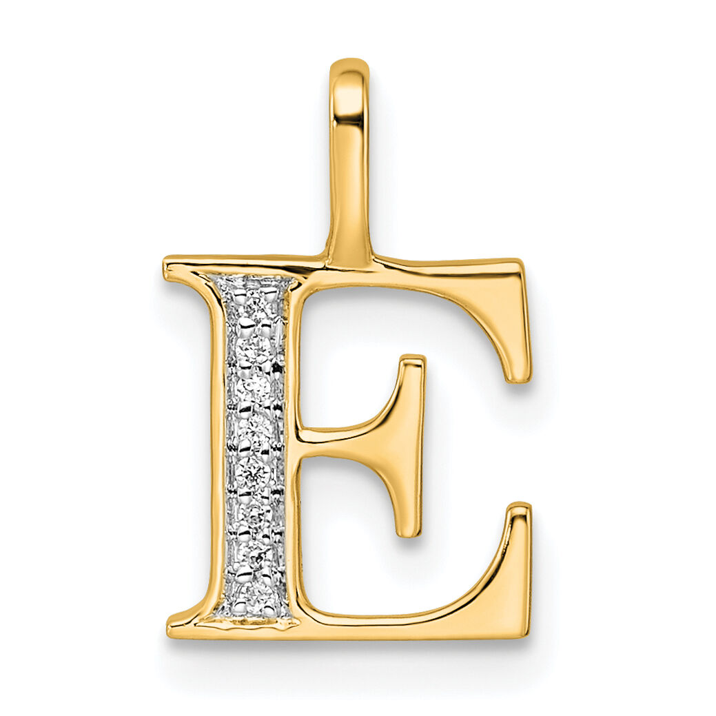 14k Diamond Letter E Initial Pendant-PM8365E-003-YA