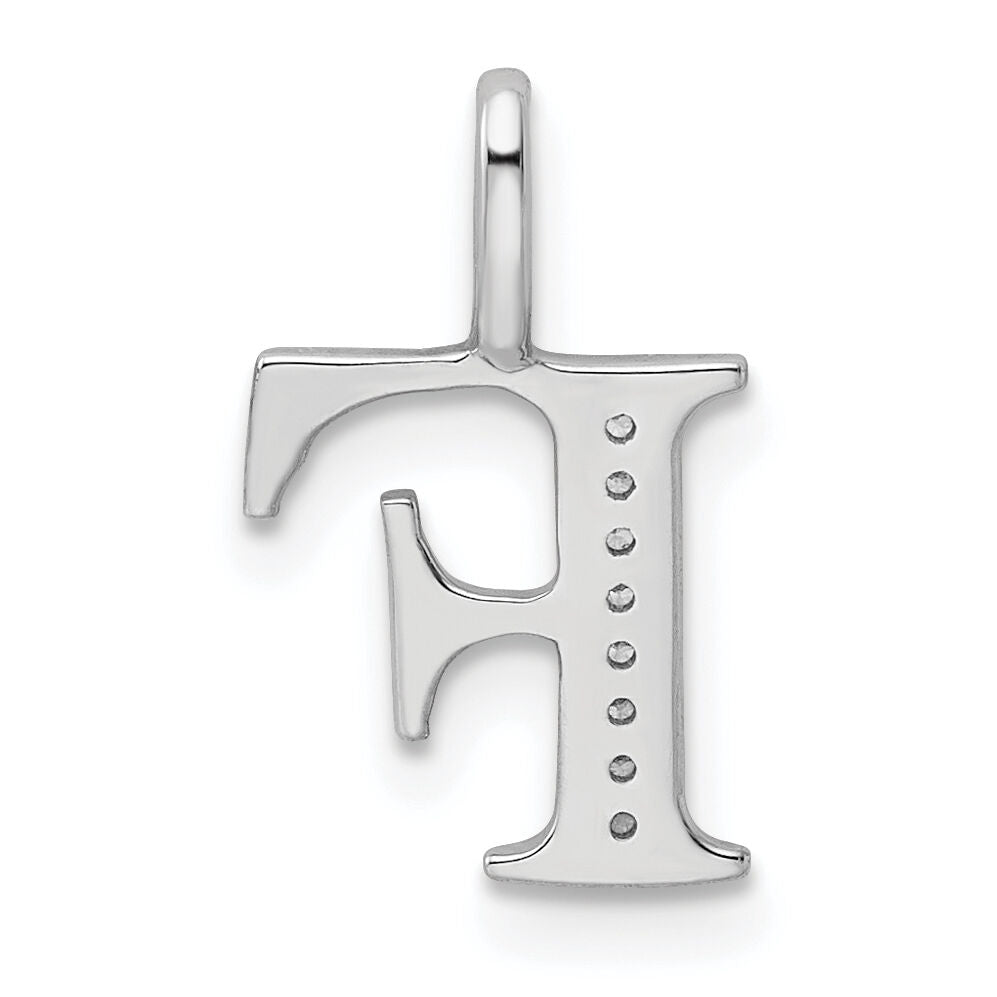 14K White Gold Diamond Letter F Initial Pendant-PM8365F-003-WA