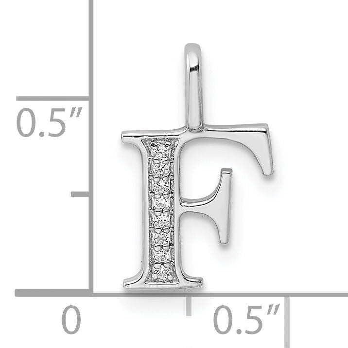 14K White Gold Diamond Letter F Initial Pendant-PM8365F-003-WA