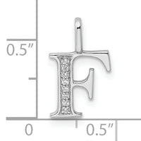 14K White Gold Diamond Letter F Initial Pendant-PM8365F-003-WA