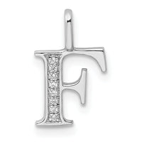 14K White Gold Diamond Letter F Initial Pendant-PM8365F-003-WA
