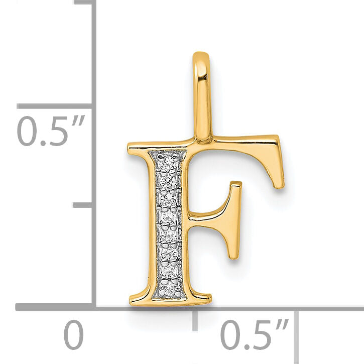 14k Diamond Letter F Initial Pendant-PM8365F-003-YA