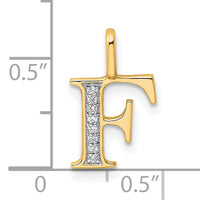 14k Diamond Letter F Initial Pendant-PM8365F-003-YA