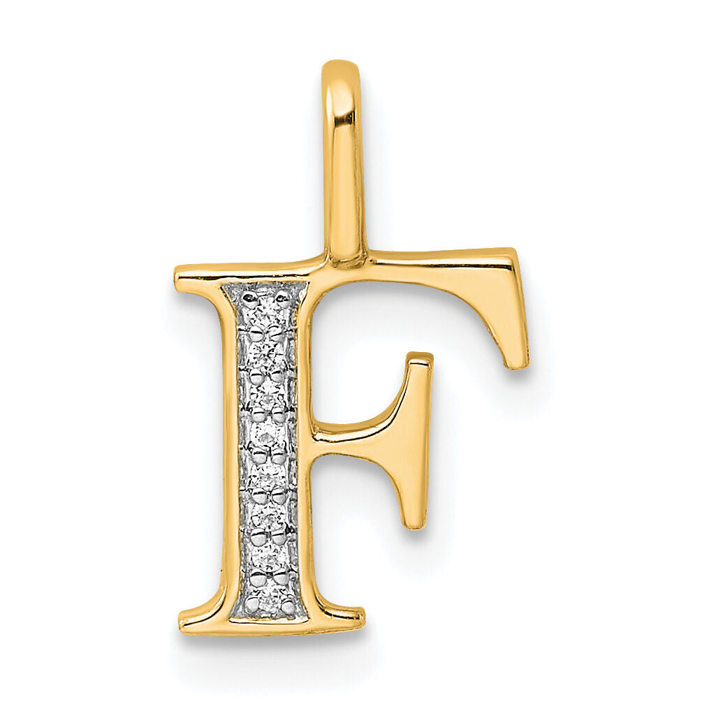 14k Diamond Letter F Initial Pendant-PM8365F-003-YA
