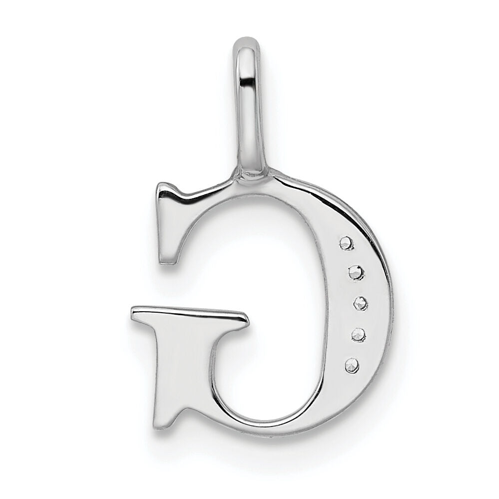 14K White Gold Diamond Letter G Initial Pendant-PM8365G-003-WA