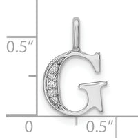14K White Gold Diamond Letter G Initial Pendant-PM8365G-003-WA
