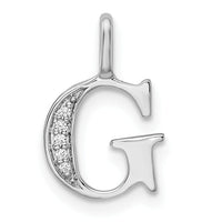 14K White Gold Diamond Letter G Initial Pendant-PM8365G-003-WA