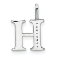 14K White Gold Diamond Letter H Initial Pendant-PM8365H-003-WA