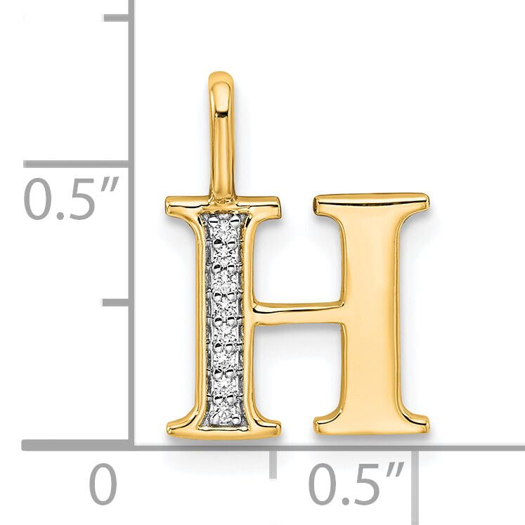 14k Diamond Letter H Initial Pendant-PM8365H-003-YA