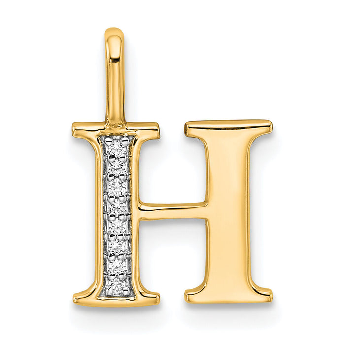 14k Diamond Letter H Initial Pendant-PM8365H-003-YA