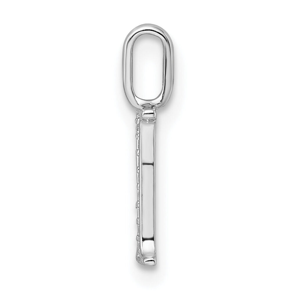 14K White Gold Diamond Letter I Initial Pendant-PM8365I-003-WA