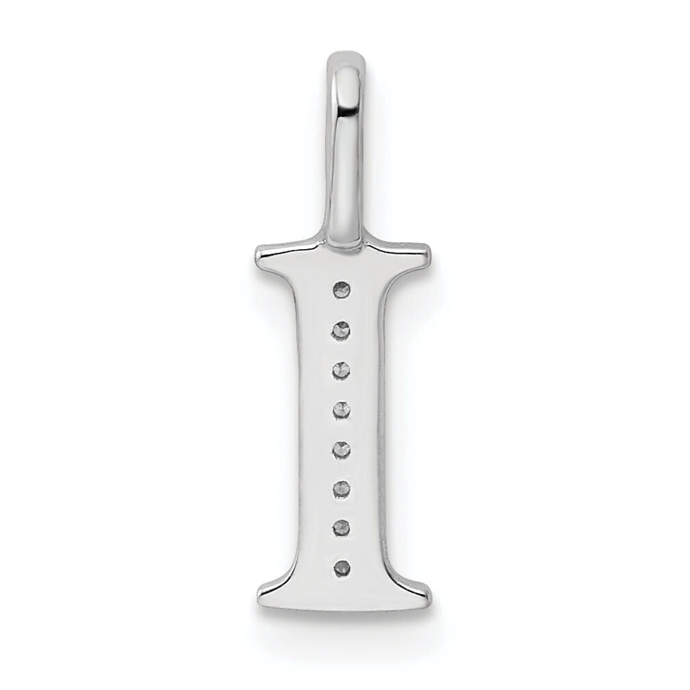 14K White Gold Diamond Letter I Initial Pendant-PM8365I-003-WA