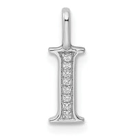 14K White Gold Diamond Letter I Initial Pendant-PM8365I-003-WA