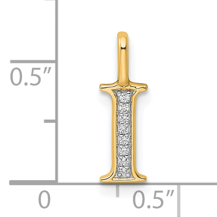 14k Diamond Letter I Initial Pendant-PM8365I-003-YA