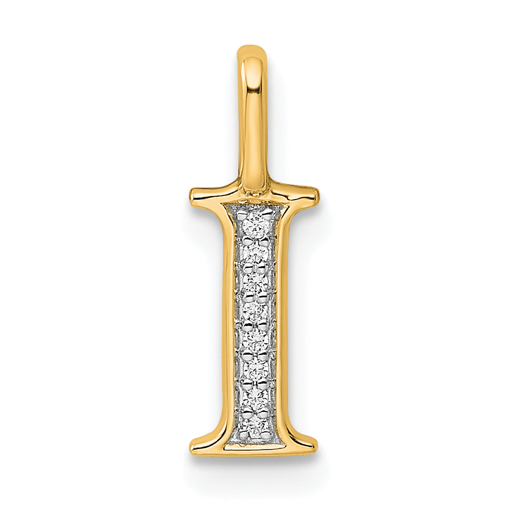 14k Diamond Letter I Initial Pendant-PM8365I-003-YA