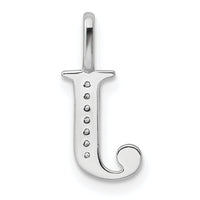 14K White Gold Diamond Letter J Initial Pendant-PM8365J-003-WA