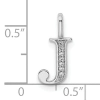 14K White Gold Diamond Letter J Initial Pendant-PM8365J-003-WA